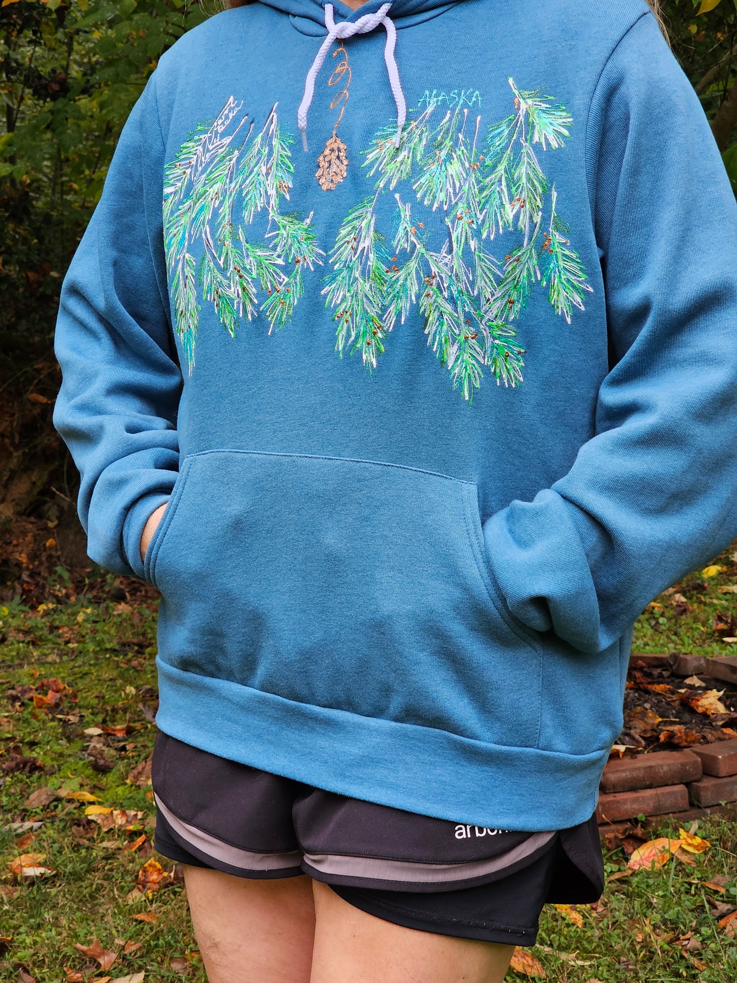 Spruce Tip Necklace Sweatshirt By Bella Art To Wear