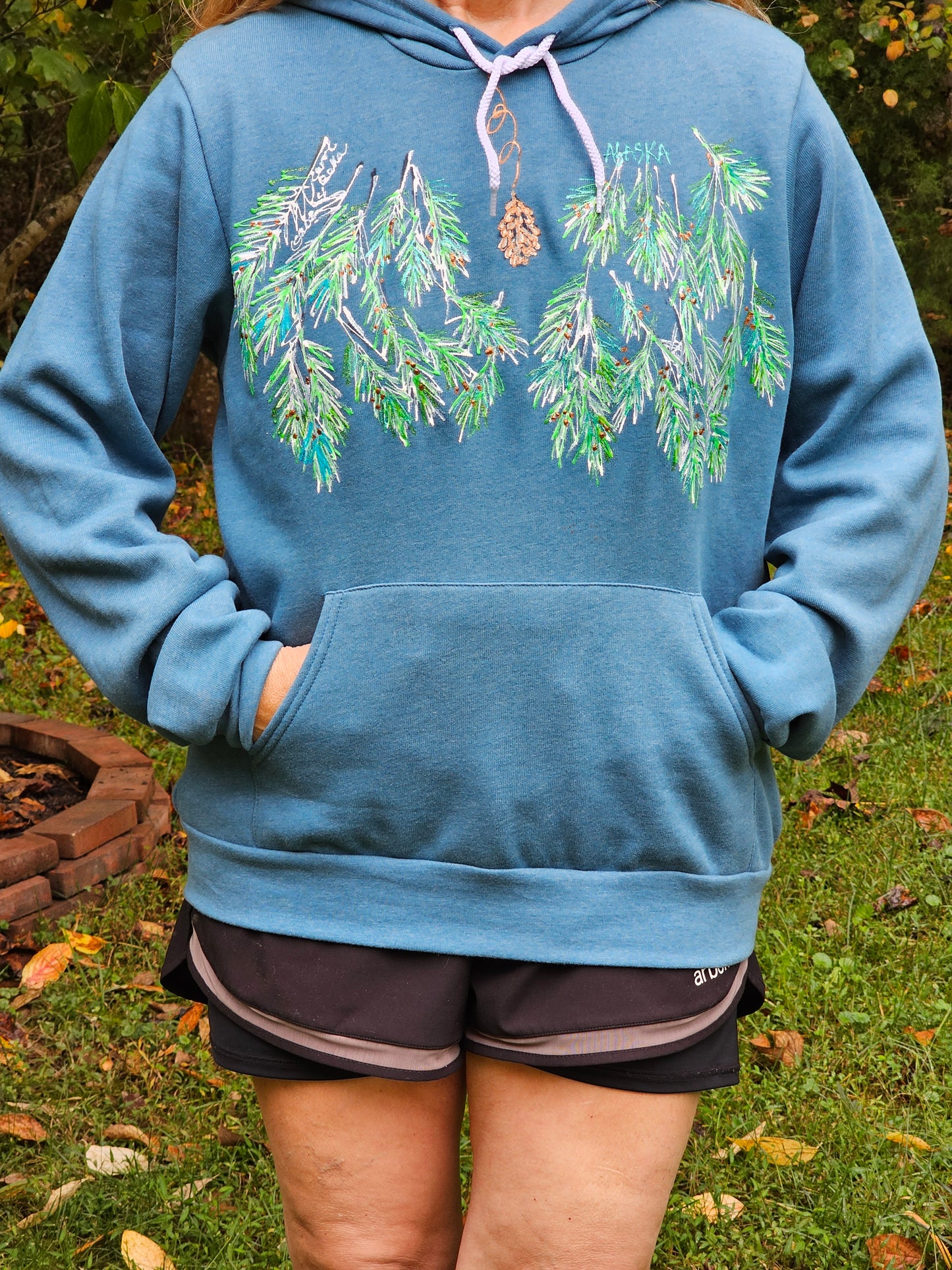 Spruce Tip Necklace Sweatshirt By Bella Art To Wear