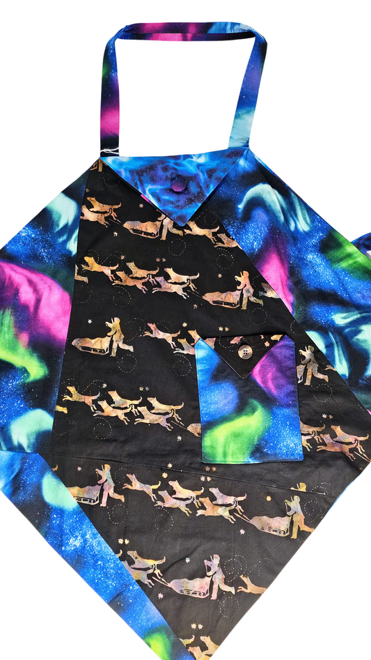 Alaskan Iditarod And Aurora Borealis Apron By Artful Kitchen Wear