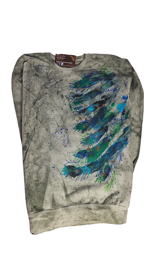 Spruce Bough Crew Neck Sweatshirt by Bella Art To Wear