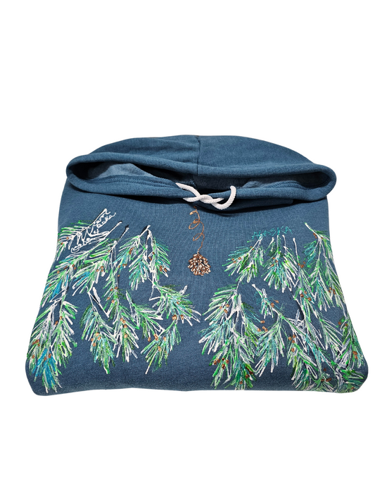 Spruce Tip Necklace Sweatshirt By Bella Art To Wear