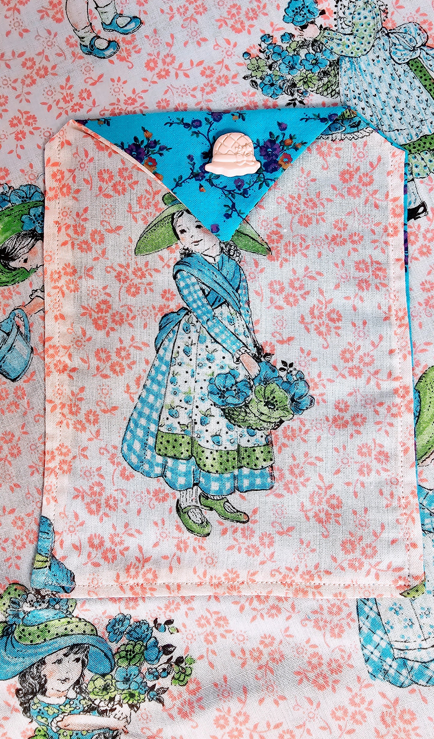 The Blue Bonnet Garden Girl And Her Dogs Apron By Artful Kitchen Wear