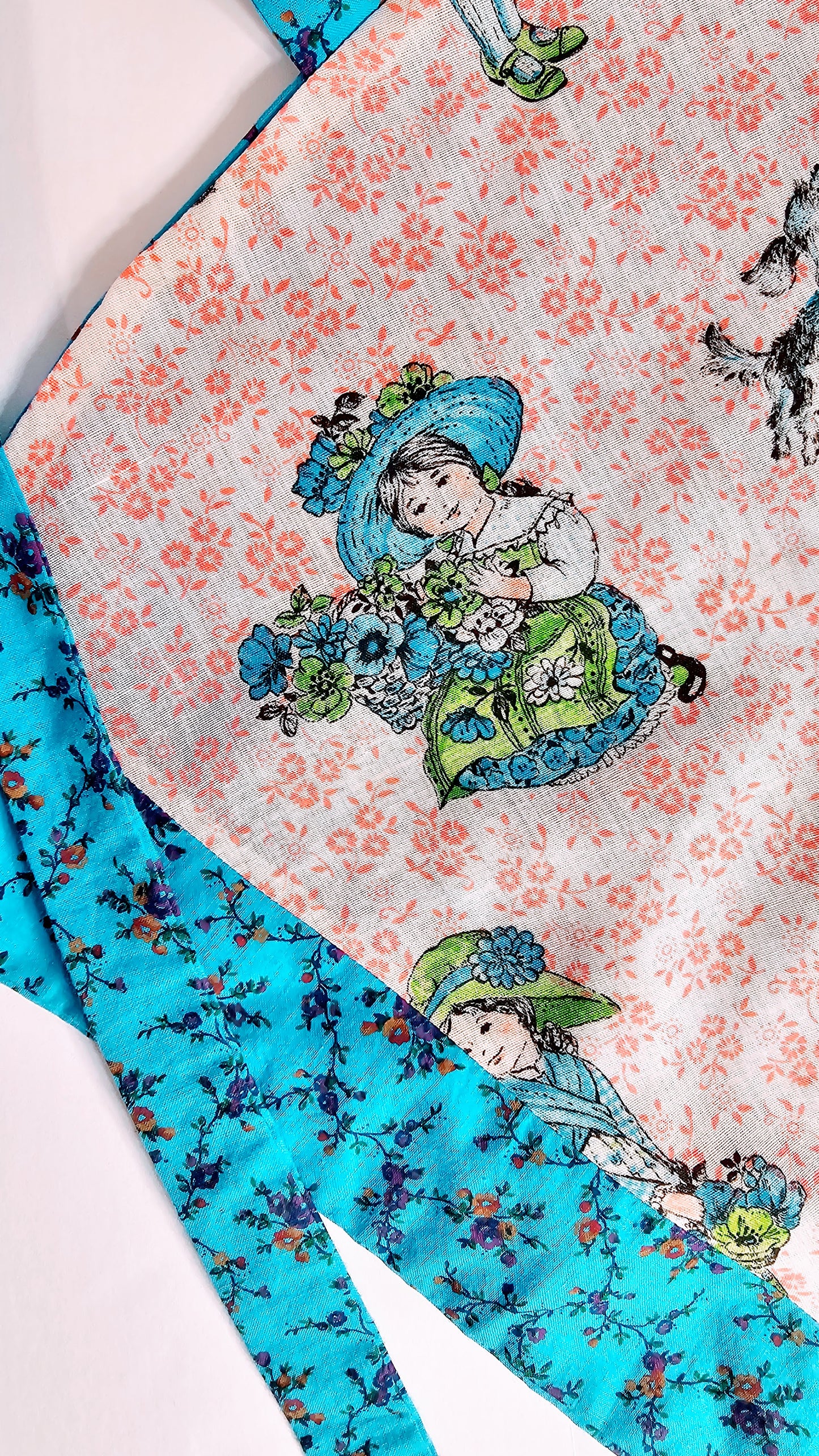 The Blue Bonnet Garden Girl And Her Dogs Apron By Artful Kitchen Wear